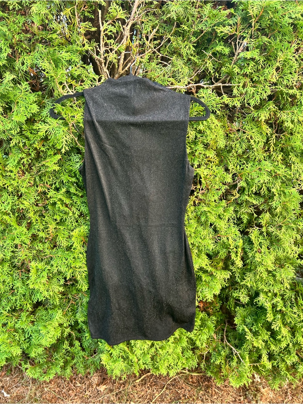 naked wardrobe Black Sparkle Sleeveless Dress